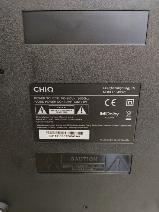 TV CHIQ 40" L40G7l  Full HD Smart TV WiFi CZĘŚCI