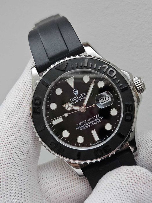 Швейцарские наруные часы Rolex Yacht-Master Black. Топ качество