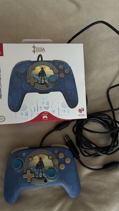 Comando Nintendo Switch - Edição Zelda Hyrule Blue (Sem Uso / Como Novo)
