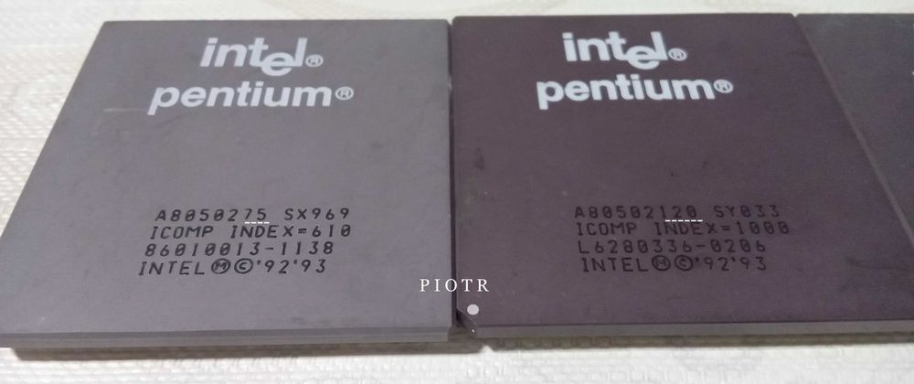 Trzy sprawne procesory Intel Pentium 75,120 i 166MMX