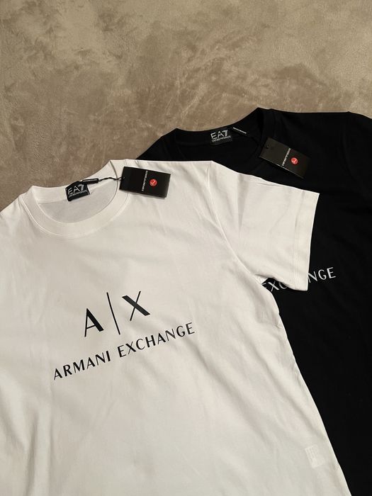 Нова чоловіча футболка Armani Exchange Футболка чорна класична армані