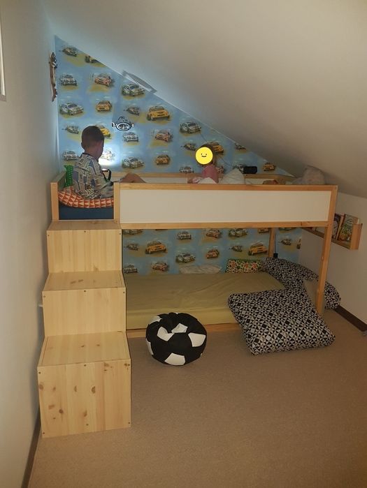 Łóżko Kura Ikea + materac  MOSHUL Ikea