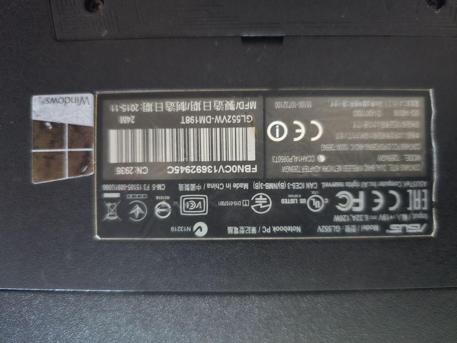 Portatil Asus GL552VW-DM198T