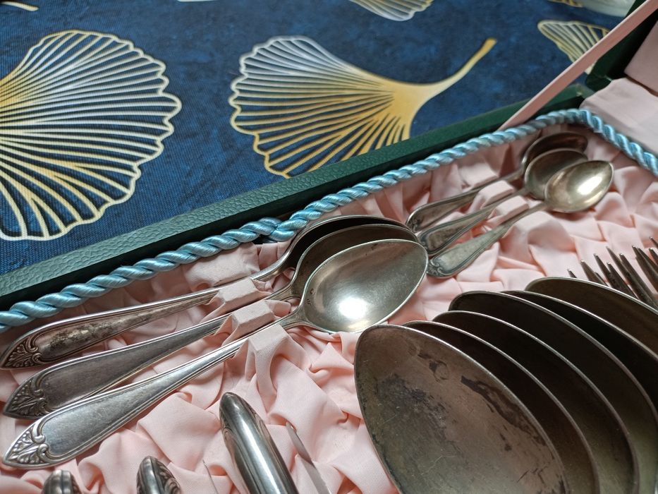 Łyżki srebrne, srebro Sztućce Fraget 800