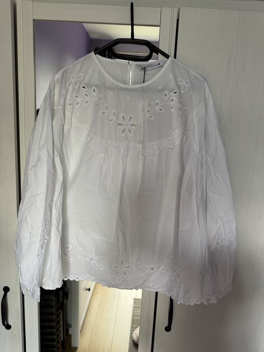 Koszula Zara elegancka boho dziewczęca hafty ażurowe S nowa