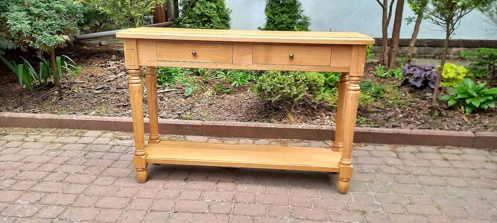 konsola drewniana  czarna 140 cm