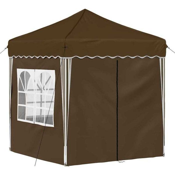 Tenda de Festa Pop-Up 2x2 m Cinzento-Acastanhado com 4 Laterais