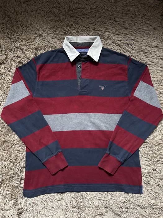 Чоловічий лонгслів з коміром бренду GANT, розмір L