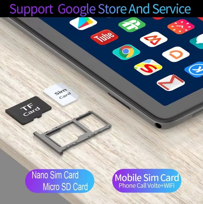Планшет BDF 10.1" Android 13, 4GB RAM, 64GB, Wi-Fi+3G