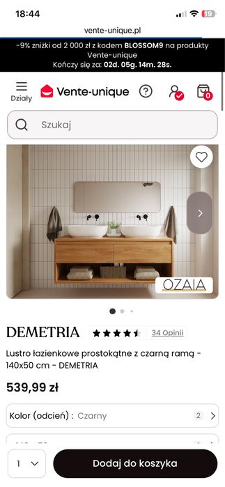 Lustro 140x50 nowe , zapakowane