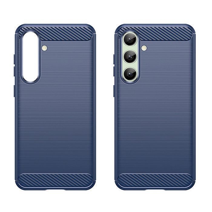 Etui silikonowe Carbon Case do Samsung Galaxy S24 FE - niebieskie