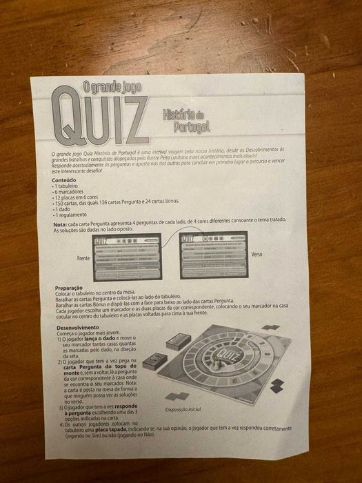 Jogo Tabuleiro - O Grande Quiz História de Portugal