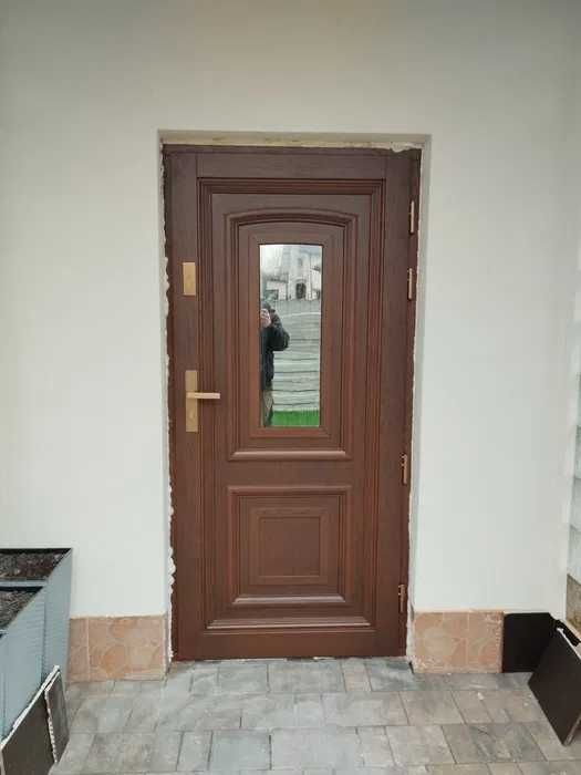 Drzwi drewniane zewnętrzne dębowe pomiar dostawa montaż dotacja
