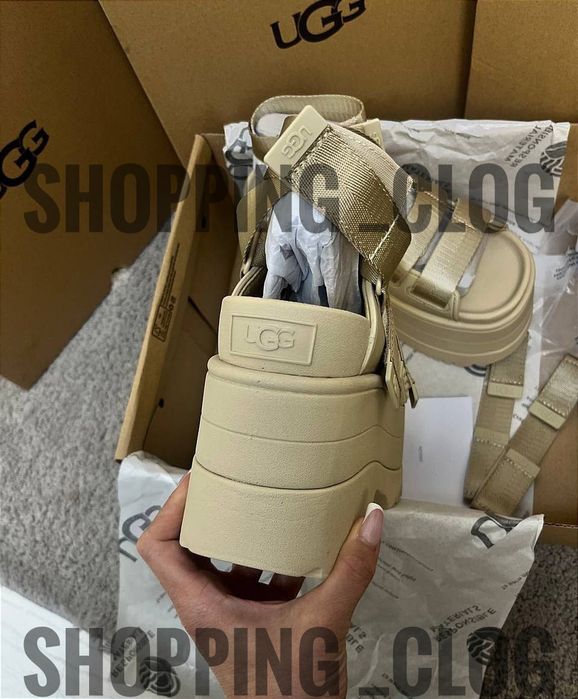 Босоніжки UGG Ugg Goldenrise на Платформі Уггі White/Bone/Black