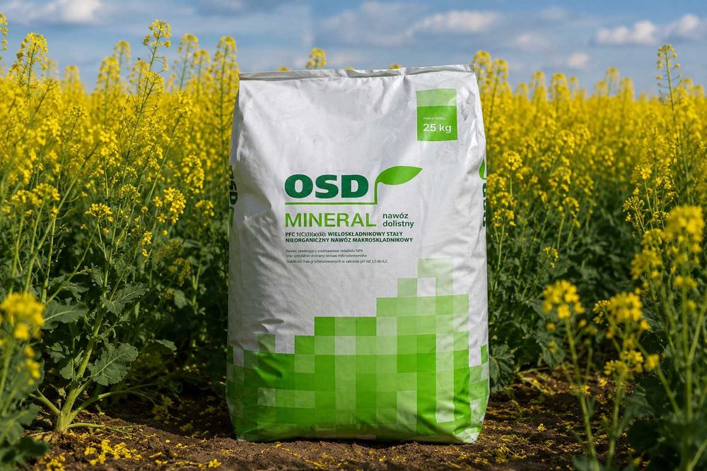 Nawóz dolistny na rzepak na 8 hektarów OSD Mineral nawóz dolistny, stymulator wzrostu roślin 25 kg, Nawóz dolistny do trawy