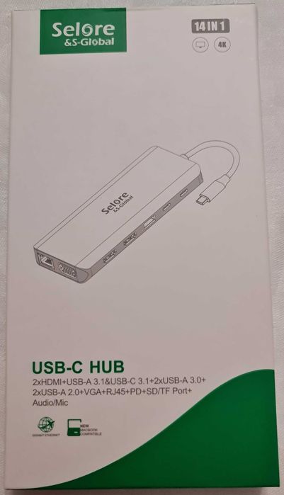 Hub Adaptador usb-c 14 em 1 da Selore & S-Global