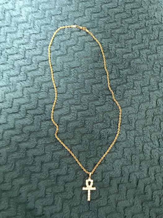 Ankh cross złoto+ łańcuszek „pozlacany”