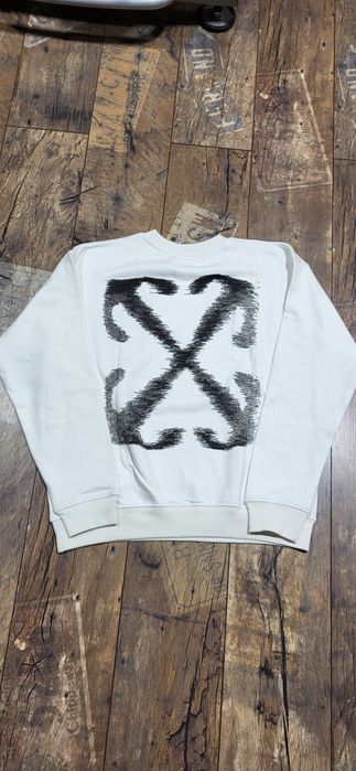 Biała bluza męska mlodzieziwa bez kaptura Off white S oversize