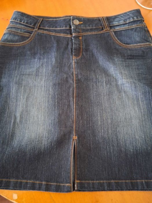 Navy Blue Denim Skirt