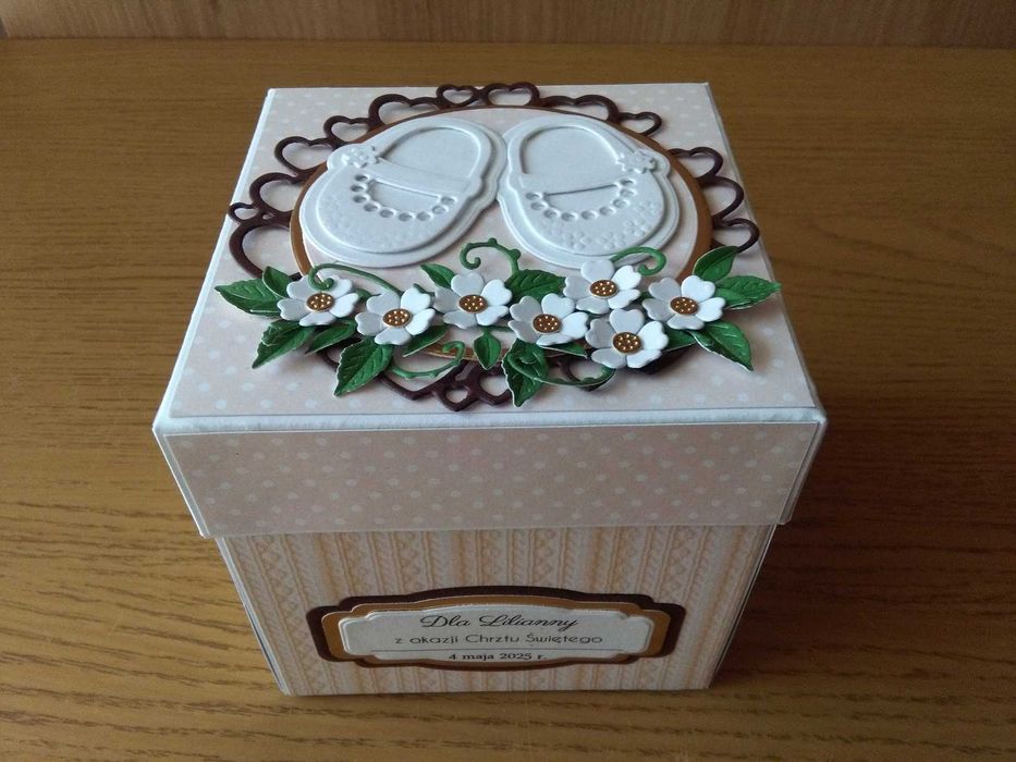 Kartka na Chrzest, chrzciny, exploding box, kartka eksplodująca