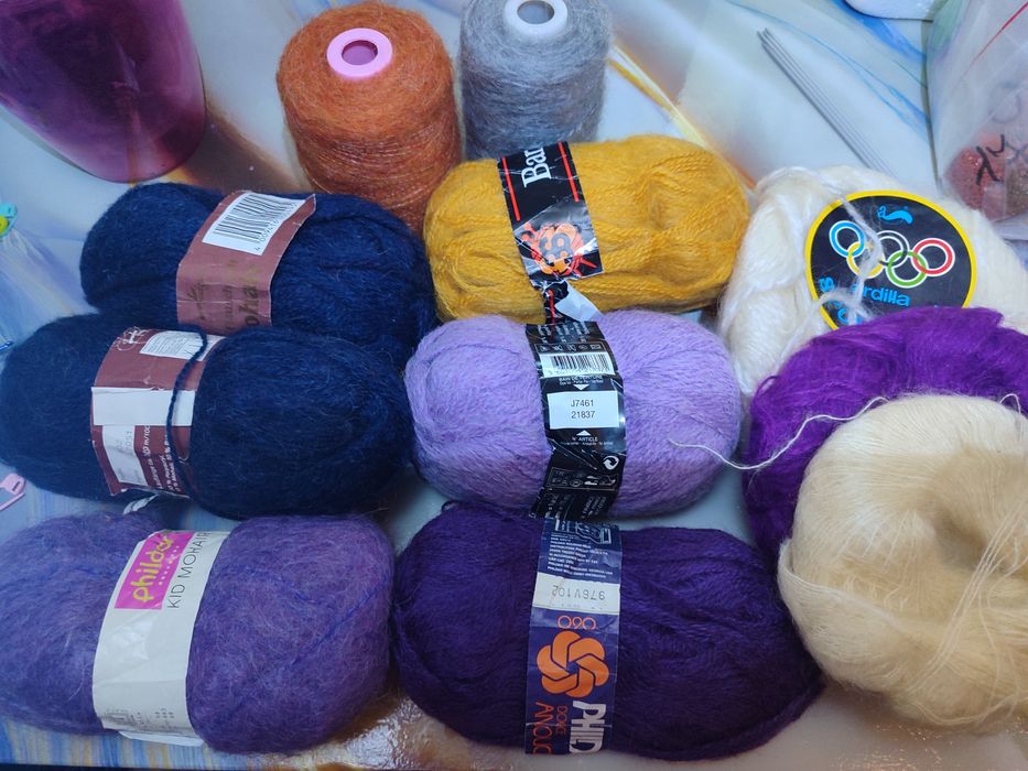 Продам залишики пряжі мохер,кідмохер