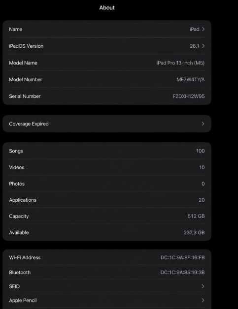 IPad Pro M5 13" WiFi-Cellular 512gb Czarny + Apple Pencil