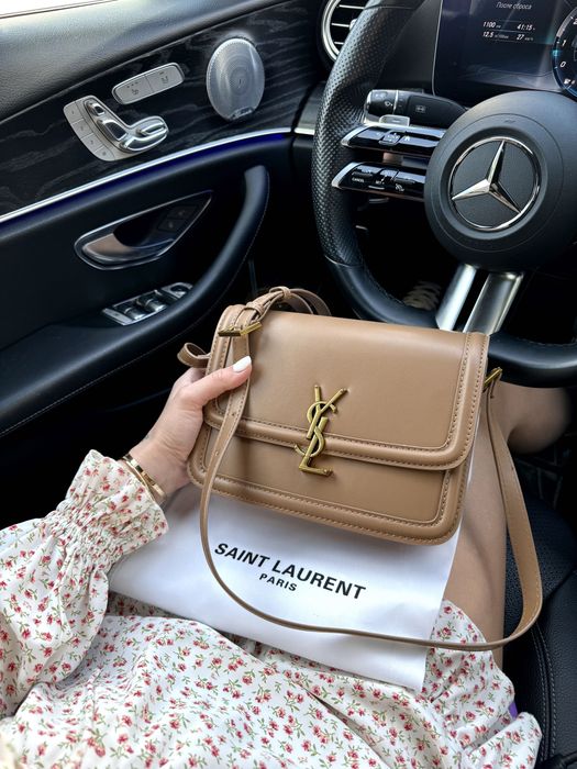 Сумка Yves Saint Laurent / сумочка ів сен лоран бежева коричнева