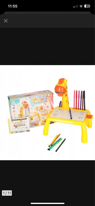 Projektor rzutnik żyrafa żółta stolik rysowania