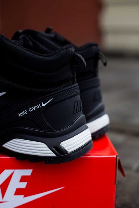 Мужские зимние кроссовки с мехом Nike Rivah High "Black 1" Gore-Tex