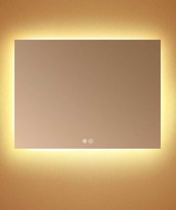 Espelho para casa de banho com luz LED e antivapor