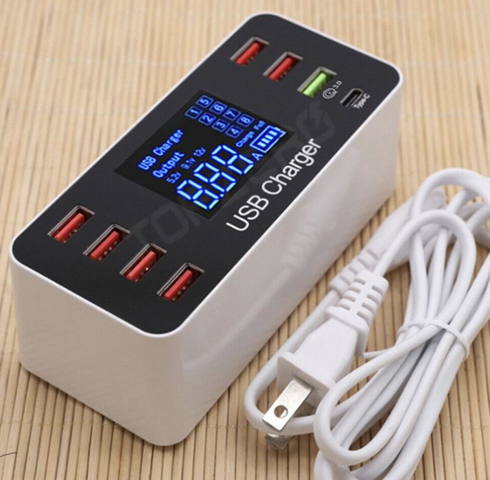 Carregador USB Multi Ports 8. Carregue ate 8 dispositivos