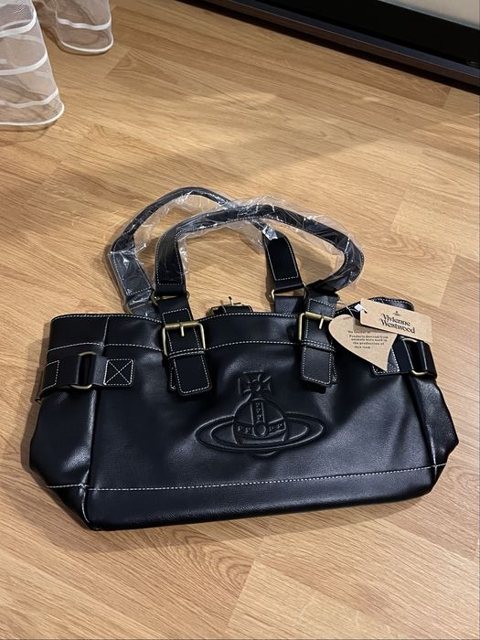 Сумка Vivienne Westwood шкіряна чорна вівʼєн вествуд juicy couture