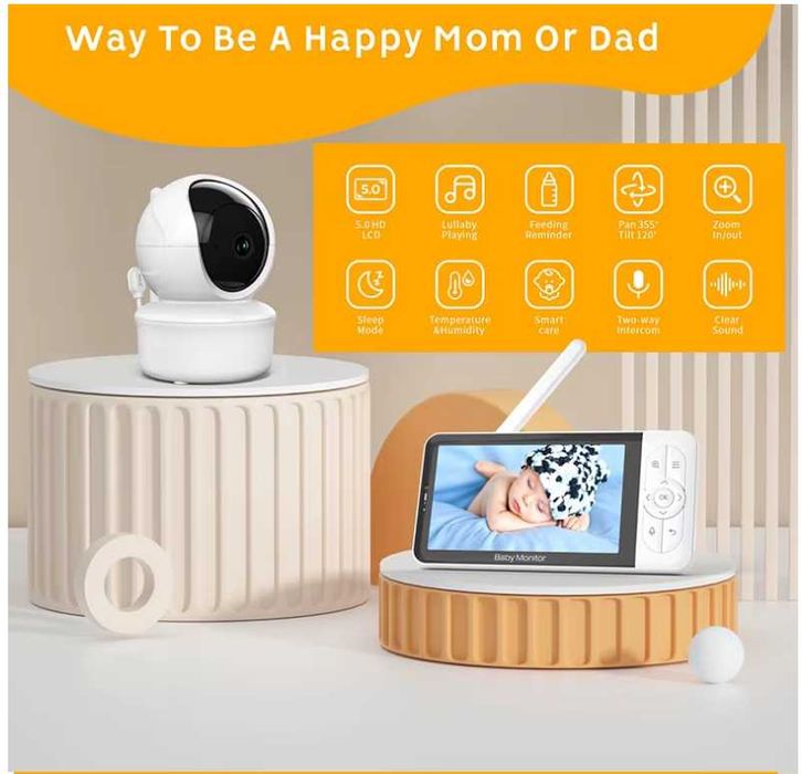 Видеоняня беспроводная НОВИНКА! Baby Monitor 6T HD с поворотной камеро
