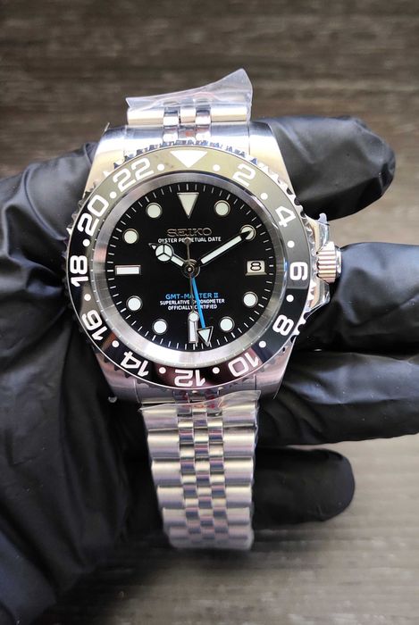 SEIKO MOD GMT Master Czarny Jubilee Custom NOWY