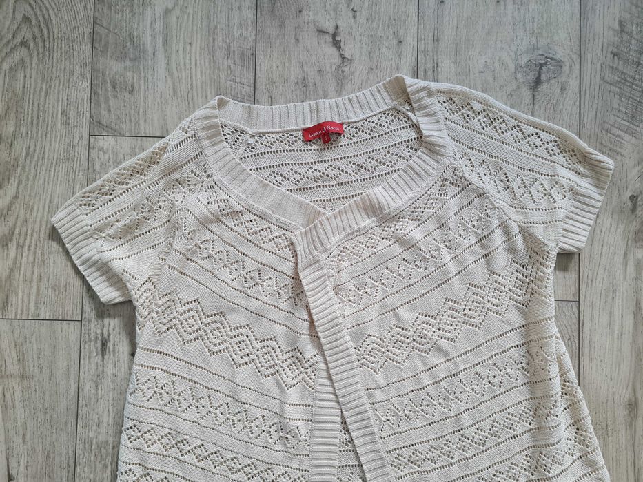 Narzutka sweter kardigan rozpinany ażurowy Laura di Sarpi 36/S