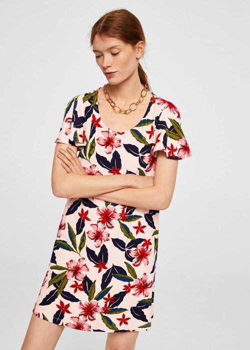 Vestido flores Mango