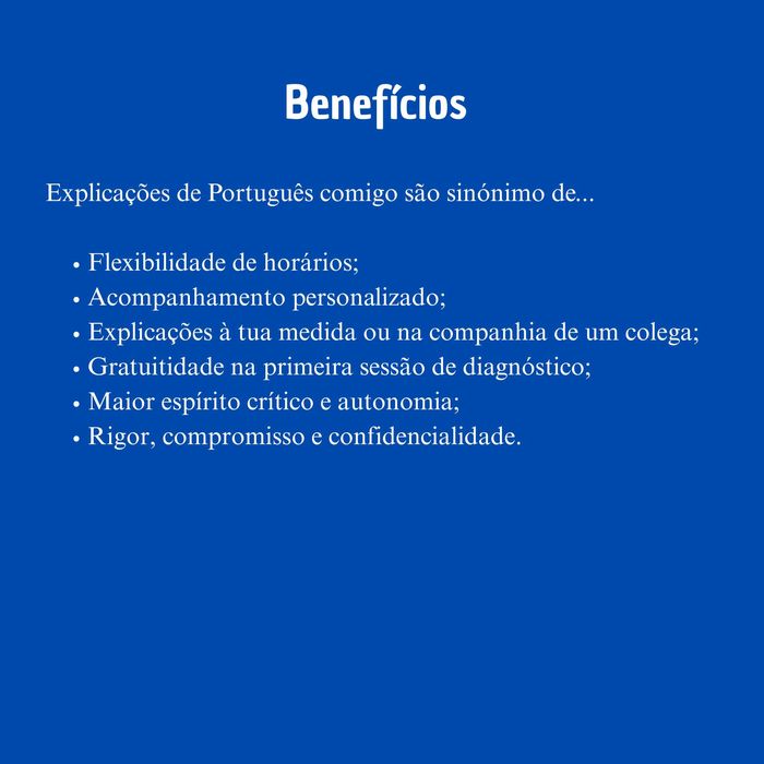 Explicações de Português do Ensino Básico ao Ensino Secundário