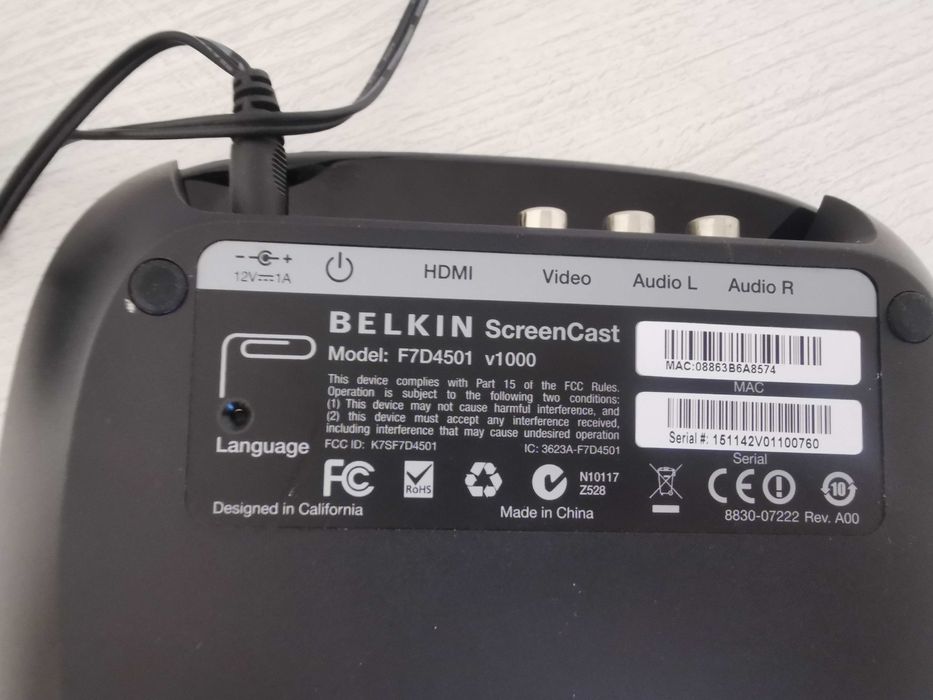 Belkin ScreenCast TV Adapter for Intel WiDi