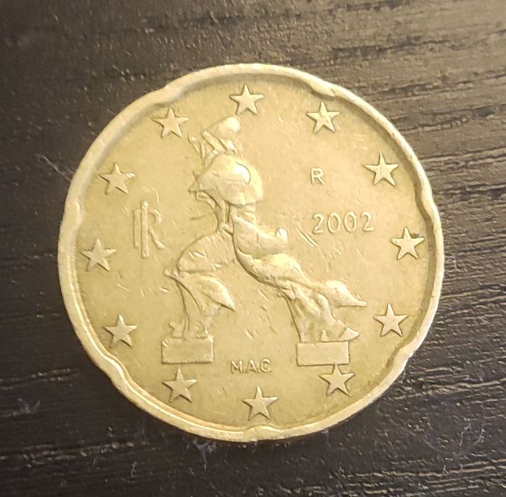 Moeda 20 cêntimos Itália 2002