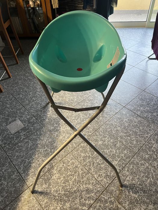 Banheira de Bebé com Suporte Dobrável – Verde Água