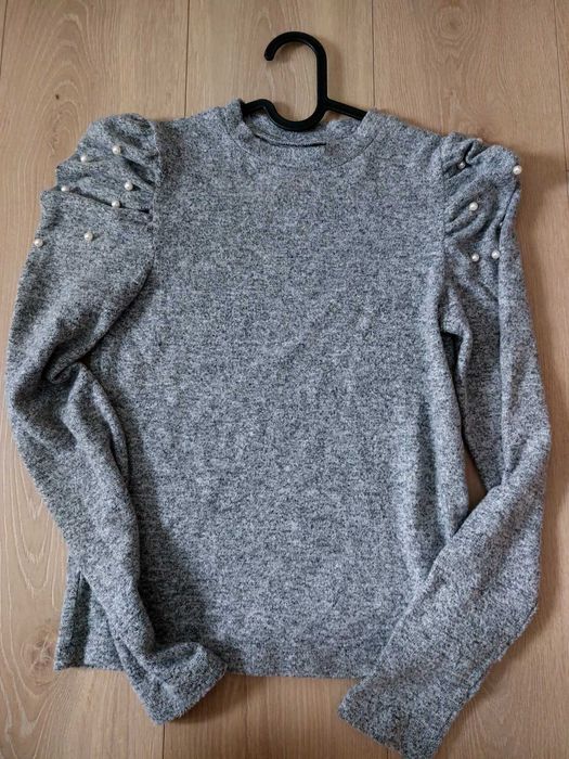 Elegancki sweter  bluzka okazje XS szary
