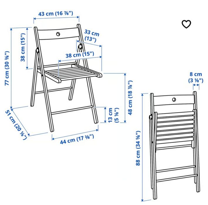 FROSVI krzesło składane białe ikea