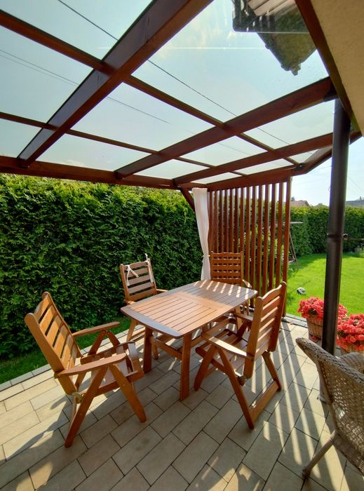 Zadaszenie tarasu, altana ogrodowa, pergola, poliwęglan, balustrada