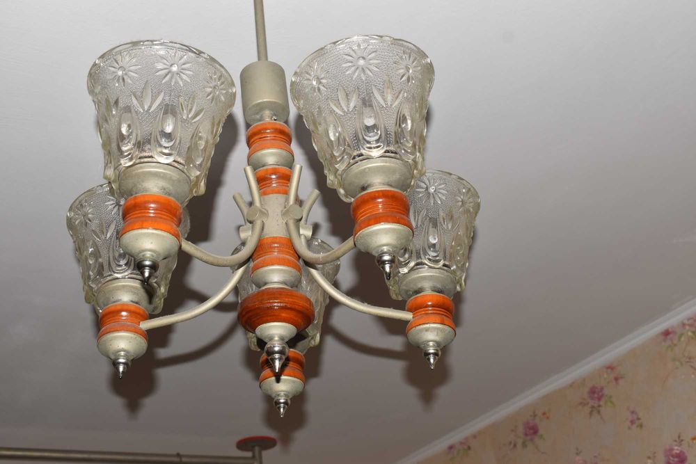 Винтажная люстра СССР! Люстра на 5 плафонов СССР!: 350 грн. - Освещение ...
