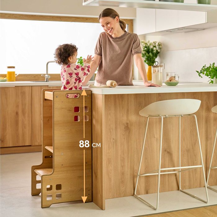 KITCHEN Helper Pomocnik Kuchenny Montessori+ Biblioteczka 2w1 LIONELO