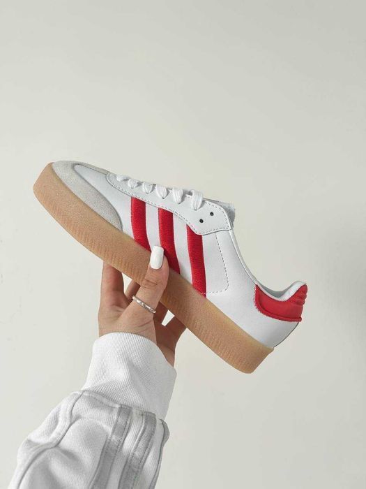 Кросівки Adidas Samba XLG White/Red premium | Кроссовки Адидас жіночі