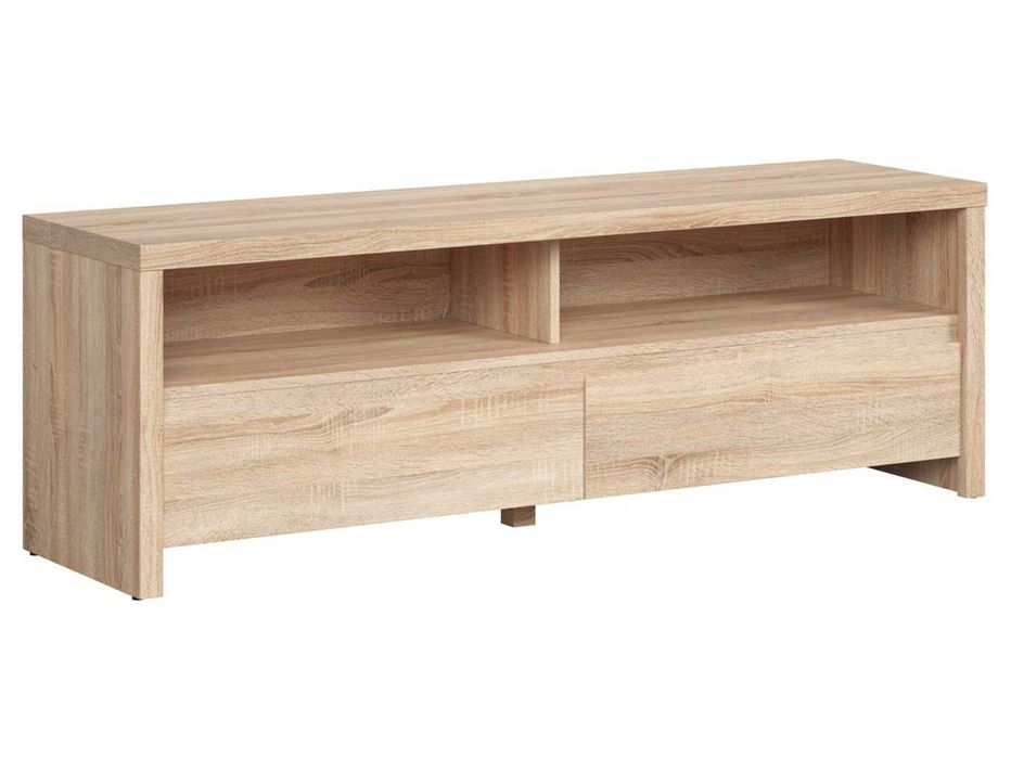 Szafka RTV Kaspian 143 cm z 2 szufladami i półką dąb sonoma