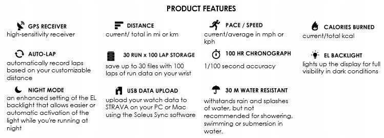 Zegarek sportowy SOLEUS SG100-611 GPS Fit Digital Running Watch z GPS