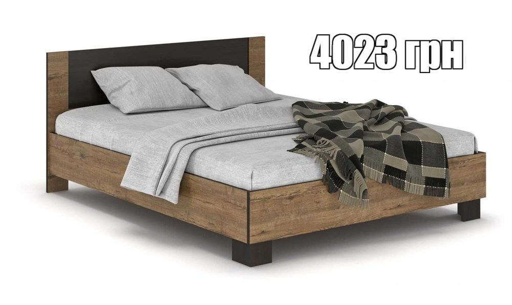 Зі складу Нове  Двоспальне Ліжко з ламелями венге