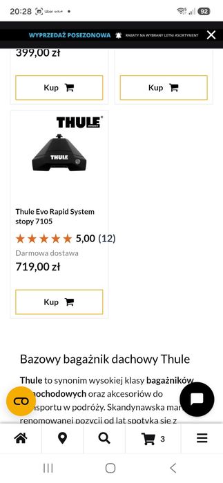 Mocowanie belek Astra k Thule